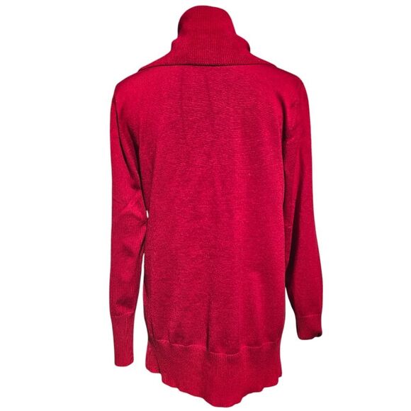 J. Jill Cotton Silk Blend Turtleneck Sweater in Red Women's Medium - Picture 3 of 9